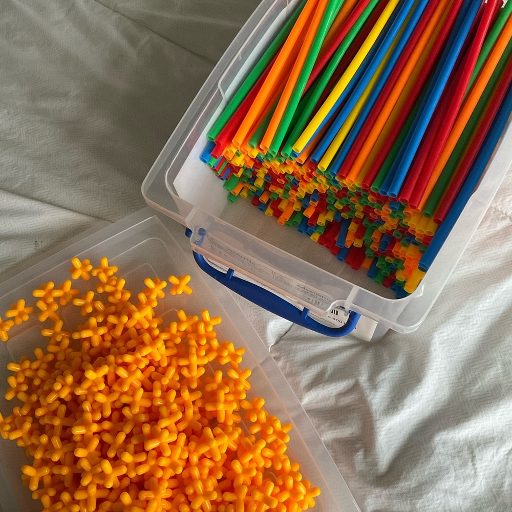 Colorful Building Sticks and Connectors Set